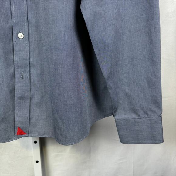 UNTUCKit Long Sleeve Button Up 100% Cotton Shirt Blue Men's Size Large - Picture 2 of 7